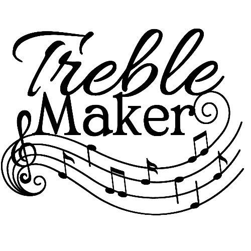 Logo with 'Treble Maker' text and musical notes on a white background