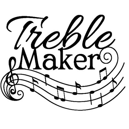 Logo with 'Treble Maker' text and musical notes on a white background